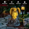 Guardian Angel Reading Book Garden Statue, 10" Solar Powered Angelic Outdoor Figurine| OrnamentallyYou - 4 of 4