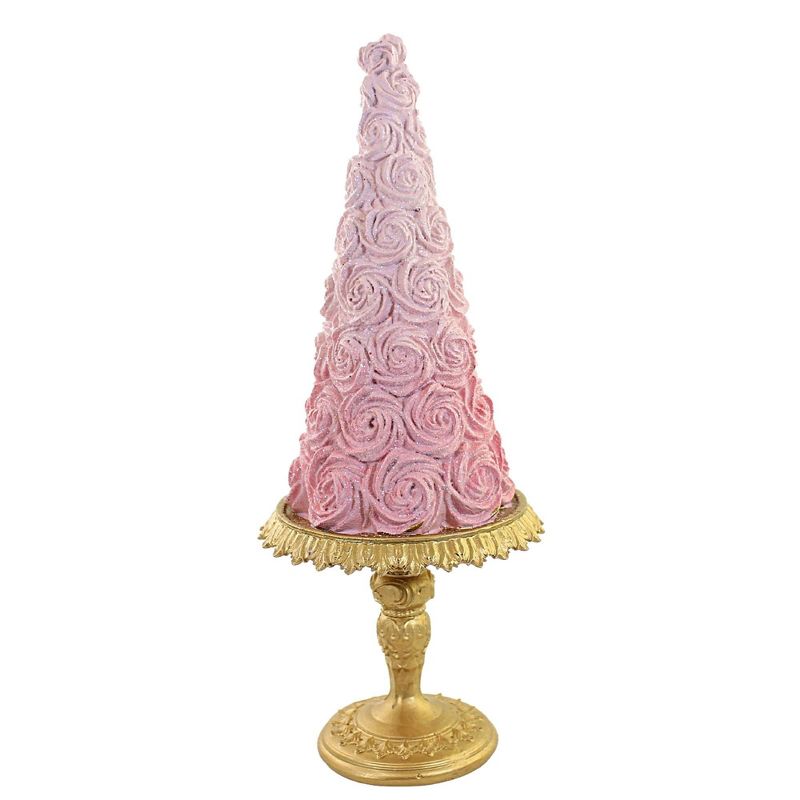 Home Decor 12.0 Inch 12.00 Inch Pink Rosette Tree Tabletop Wedding Bridal Holiday Figurines, 1 of 4