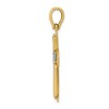 Black Bow Jewelry 14k Two Tone Gold Solid Rope Cross Pendant, 22 x 43mm - 2 of 4