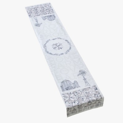 Lakeside Geometric Gray and White Farmhouse Table Runner for Dining Tables