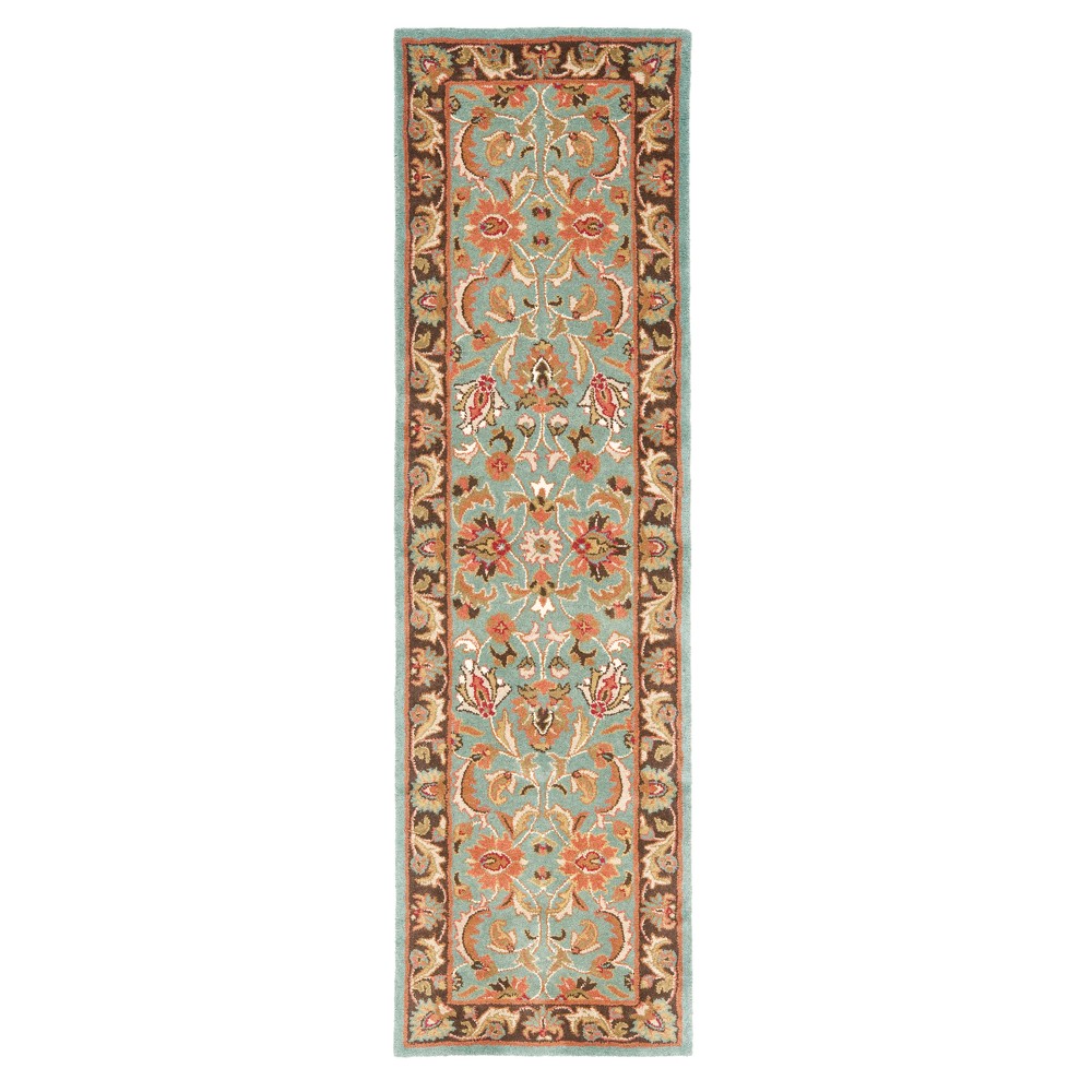 2'3inx6' Runner Floral Tufted Rug Blue/Brown - Safavieh