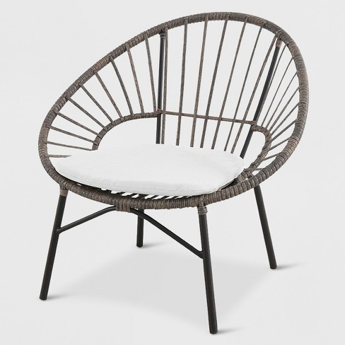 Wicker Stack Egg Chair Brown Off White Opalhouse