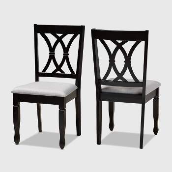 2pc Reneau Upholstered Wood Dining Chair Set - Baxton Studio