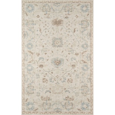 Anatolia Classic Medallion Beige Wool Blend 5'3" x 7'6" Area Rug