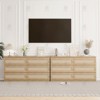 8-Drawer Rattan Dresser for Bedroom, Double Wood Chest of Drawers for Closet, Nightstand, TV Stand, Living Room, Entryway, or Hallway - 2 of 4
