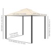 Aghana Digitals Beige 10'x12' Outdoor Gazebo with Mesh Nettings, 2-Tier Roof & Stakes for - 2 of 4