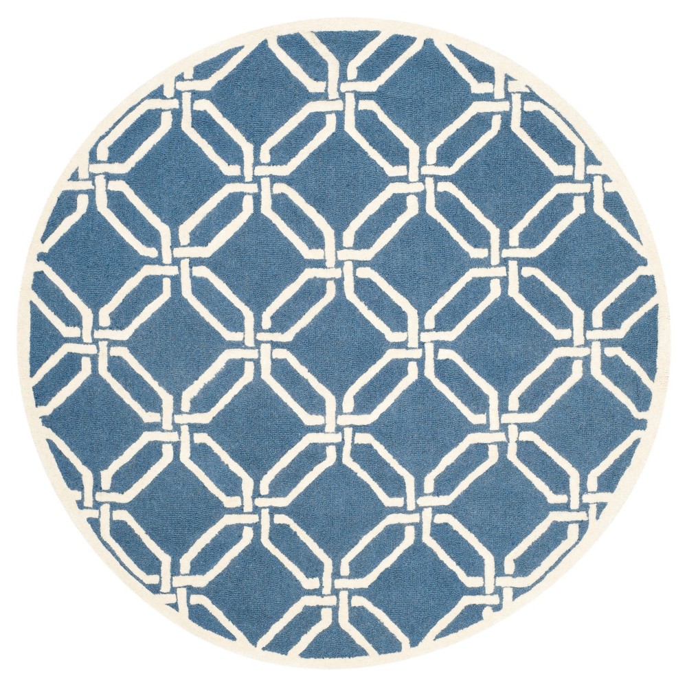 6' Round Bellina Textured Area Rug Navy/Ivory - Safavieh