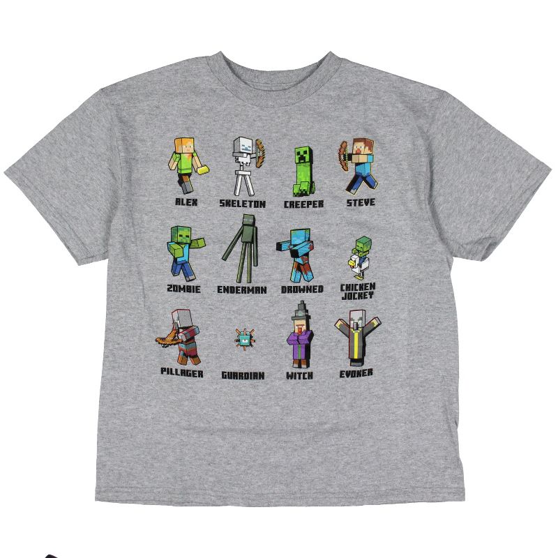 Minecraft Boys' Hostile Mob Character Kids Gaming T-Shirt, 1 of 4