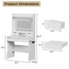Makeup Vanity Set, Vanity Desk with Miror, Women Dressing Table with Storage Drawers, Vanity Table with glasses desktop, for Bedroom, Living Room - 2 of 4