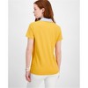 Tommy Hilfiger Womens Striped Collar Polo Shirt, Yellow, Medium - 2 of 2
