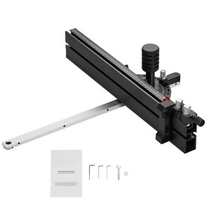 VEVOR Precision Miter Gauge, Standard Slot 3/4'' x 3/8'', Aluminum Alloy Table Saw Miter Gauge with 18 in Grating 15 Angle Stops, Black - 1 of 4