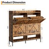 Shoe Cabinet, Shoe Storage Cabinet with 4 Flip Drawers, Large Capacity Entryway Shoe Storage with Metal Legs, Narrow Shoe Cabinet Storage - 2 of 4