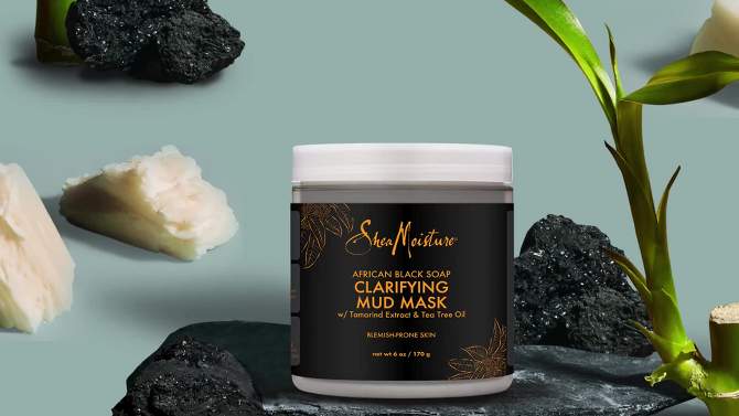 SheaMoisture African Black Soap Tamarind Extract &#38; Tea Tree Oil Clarifying Mud Mask - 6oz, 2 of 20, play video