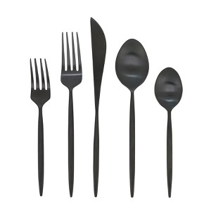 Saro Lifestyle Stainless Steel Flatware, Black - 1 of 3