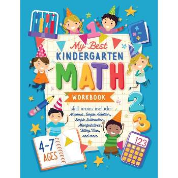 My Best Kindergarten Math Workbook - (Homeschooling Activity Books) Large Print by  Future Kid Press (Paperback)
