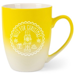 Elanze Designs Nuts For Christmas Nutcracker 10 ounce New Bone China Coffee Cup Mug, Holiday Kitchen Home D�cor, Yellow & White Ombre - 1 of 4
