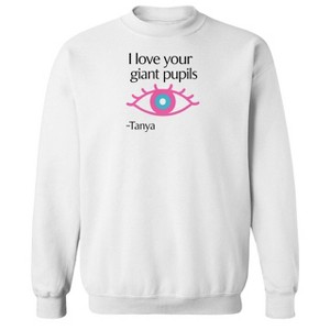 Rerun Island Men's Love Your Giant Pupils By Tanya Luxury Paradise With A Side Of Chaos Long Sleeve Graphic Cotton Pullover Sweatshirt - 1 of 4