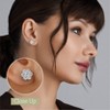 Gilded Lab-Grown Diamond 7 Stone Flower Earrings in 925 Sterling Silver & 14KT Yellow Gold-Plated Silver | 1/4, 1/2, 1, 2 Carat Total Weight - 3 of 4