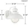 John Timberland Fordham Industrial Wall Light Sconces Set of 2 Soft White Hardwire 9 1/2" Fixture Seedy Glass for Hallway Kitchen - 4 of 4