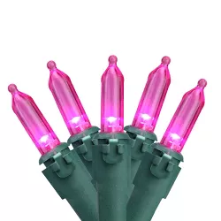 Northlight 50ct LED Mini String Lights Pink - 16.25' Green Wire