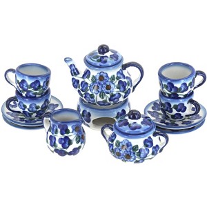 Blue Rose Polish Pottery 34A WR Unikat Miniature Tea Set - 1 of 1