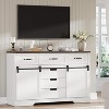 Homhougo 6 Drawer Dresser , Modern Farmhouse Dresser with Sliding Barn Doors, Storage Chest for Bedroom - 3 of 4