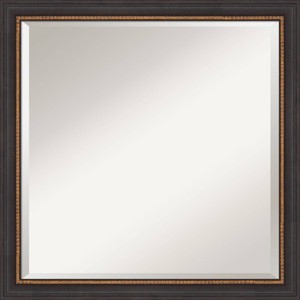 23" x 23" Beveled Ashton Black Wood Wall Mirror - Amanti Art: Modern Square, No Assembly Required - 1 of 4
