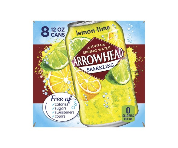 Arrowhead Lemon Lime Flavored Sparkling Water - 8pk/12 fl oz Cans