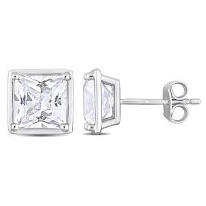 EVERLY JEWELRY | Sterling Silver 4 1/10 CT TGW Created White Sapphire Fashion Post Earrings - 1 of 4