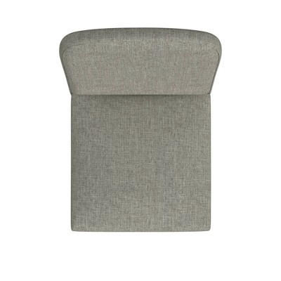 Gray Upholstered Side Chair with Wood Legs