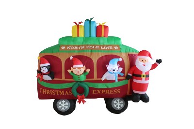 A Holiday Company 8ft Wide Christmas Caboose, 6 ft Tall, Multi