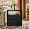 Okak Dresser Nightstand for Bedroom w 2 Drawers & Open Shelf, Storage Chest End Table w Charging Station & Outlet Hole for Living Room Dorm - 3 of 4