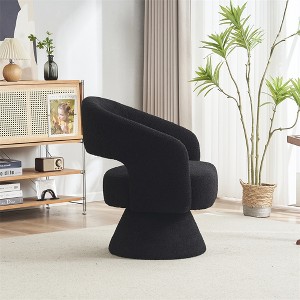 Swivel Accent Chair Armchair, Round Barrel Chair in Fabric for Living Room Bedroom - 1 of 4