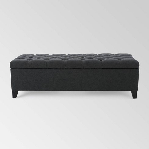 Dark gray clearance storage bench