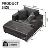 Chaise Lounge with Removable Ottoman, Corduroy Upholstered Armchair Accent Chair Sleeper Sofa Chair - ModernLuxe - 4 of 4