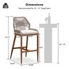 PURPLE LEAF Patio Sunbrella Bar Stools Set of 2 Handwoven Wicker Bar Height Stool Modern Aluminum Outdoor Wicker Barstools with Back and Cushion - 3 of 4