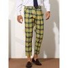 Lars Amadeus Men's Plaid Cropped Ankle Length Business Trousers - 2 of 4