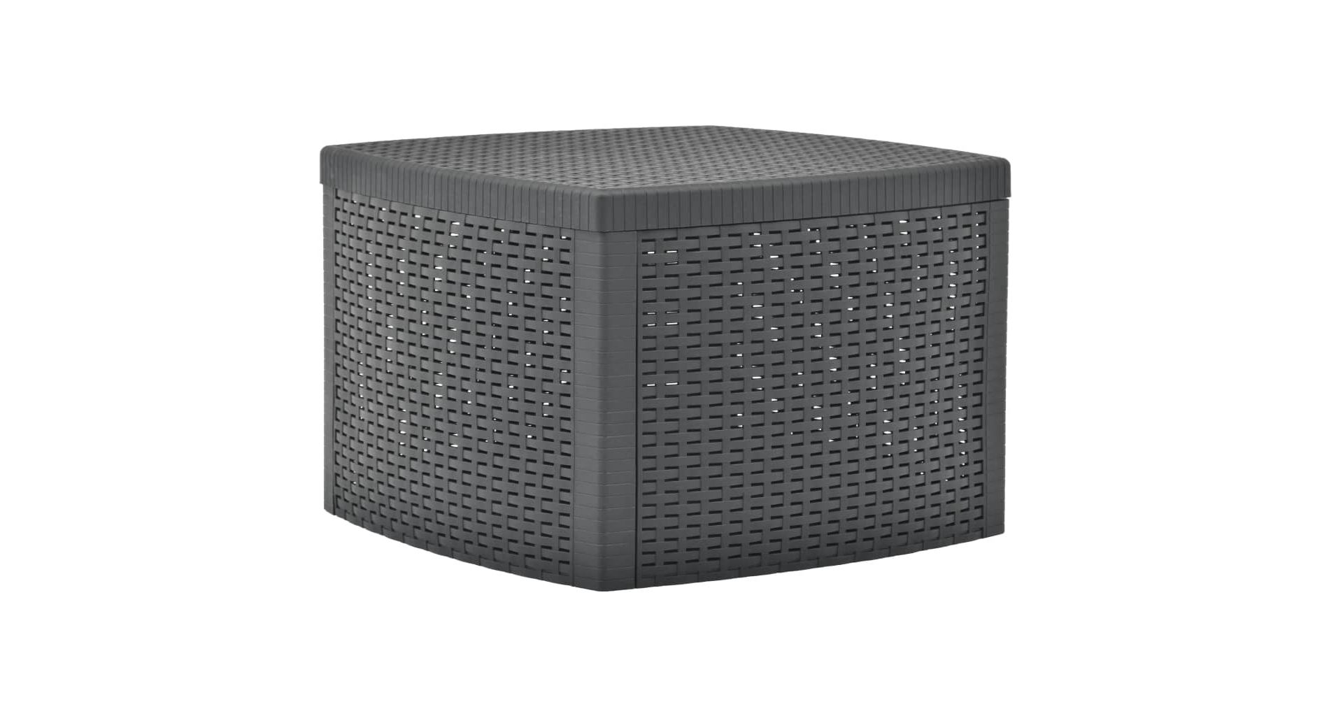 Aghana Digitals UV-Resistant Polypropylene Outdoor Side Table, Anthracite Square 21.3x21.3x14.4in Anthracite 21.3x21.3x14.4in
