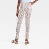 Girls' Floral Leggings - Cat & Jack™ Cream - 2 of 3