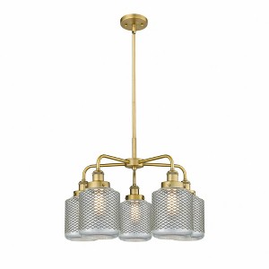 Edison - 5 Light Stem Hung Chandelier In Industrial Style-15 Inches Tall and 24 Inches Wide - 1 of 1