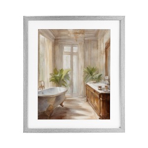 Stupell Industries Serenity Bath Bathroom Painting Framed Print Under Glass Art, Gray, 13" x 16" - 1 of 4