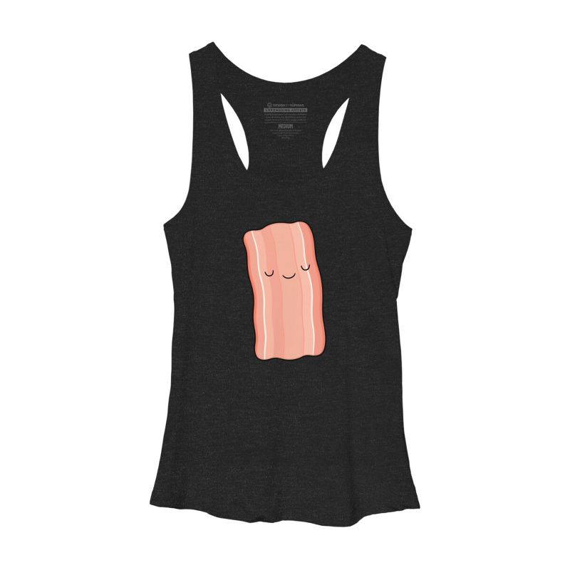 Women's Design By Humans One Happy Piece Of Bacon By kimvervuurt Racerback Tank Top, 1 of 3