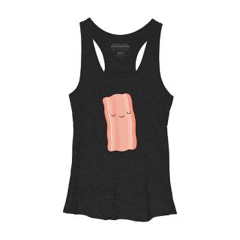 Women's Design By Humans One Happy Piece Of Bacon By kimvervuurt Racerback Tank Top