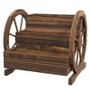 Outsunny 3 Box Raised Garden Planter, Indoor Outdoor Decorative Wagon Wheel Wooden Planter, Double Garden Bed with Drainage Holes, 25" x 24" x 23" - 4 of 4