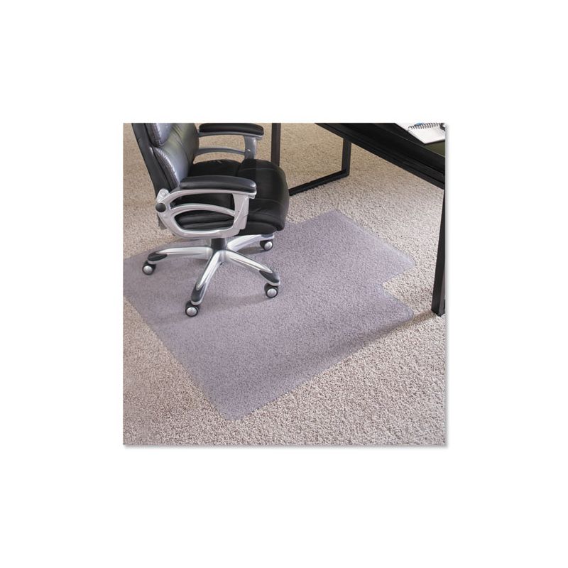 ES Robbins EverLife Intensive Use Chair Mat for High Pile Carpet, Rectangular with Lip, 45 x 53, Clear, 1 of 7