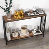 42.9-Inch Narrow Console Table with Storage Shelf, Industrial Rustic Brown Sofa & Entryway Table for Living Room, Hallway - 2 of 4