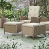 Greemotion 21.25"x16.5" 2pc Garda Square Outdoor Patio Cushioned Ottoman Set Brown: Weather-Resistant, Aluminum Frame - 2 of 4