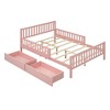 NicBex Twin/Full Wood Platform Bed Frame with 2 Storage Drawers for Kids,Platform Bed Frame with Guardrails on Both Sides for Kids/Boys/Girls - 3 of 4