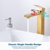 WOWOW Single Handle Single Hole High Arc Bathroom Faucet with Supply Line Included in Brushed Nickel - 3 of 4