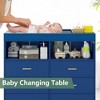 GustoWave Utility Changing Table Dresser with Drawers, LED Light & Metal Feet, Diaper Changing Station Nursery Organizer for Infants - 4 of 4